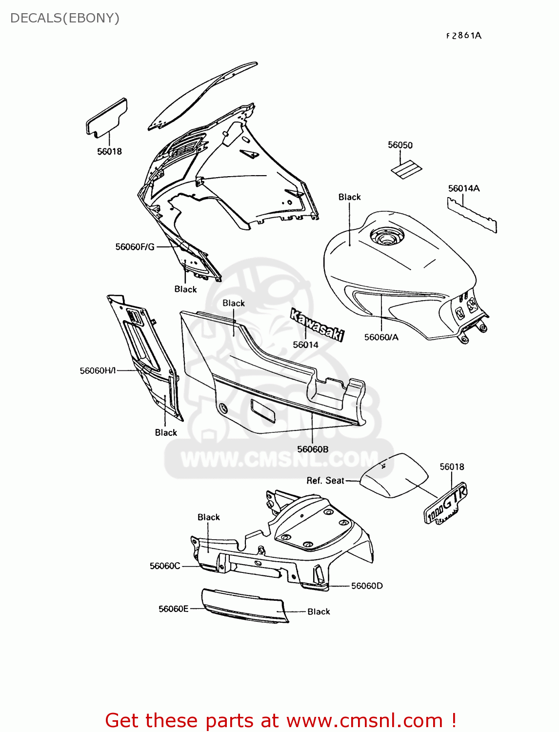 DECALS(EBONY) ZG1000A7 1000GTR 1992 EUROPE UK FR AR FG ST