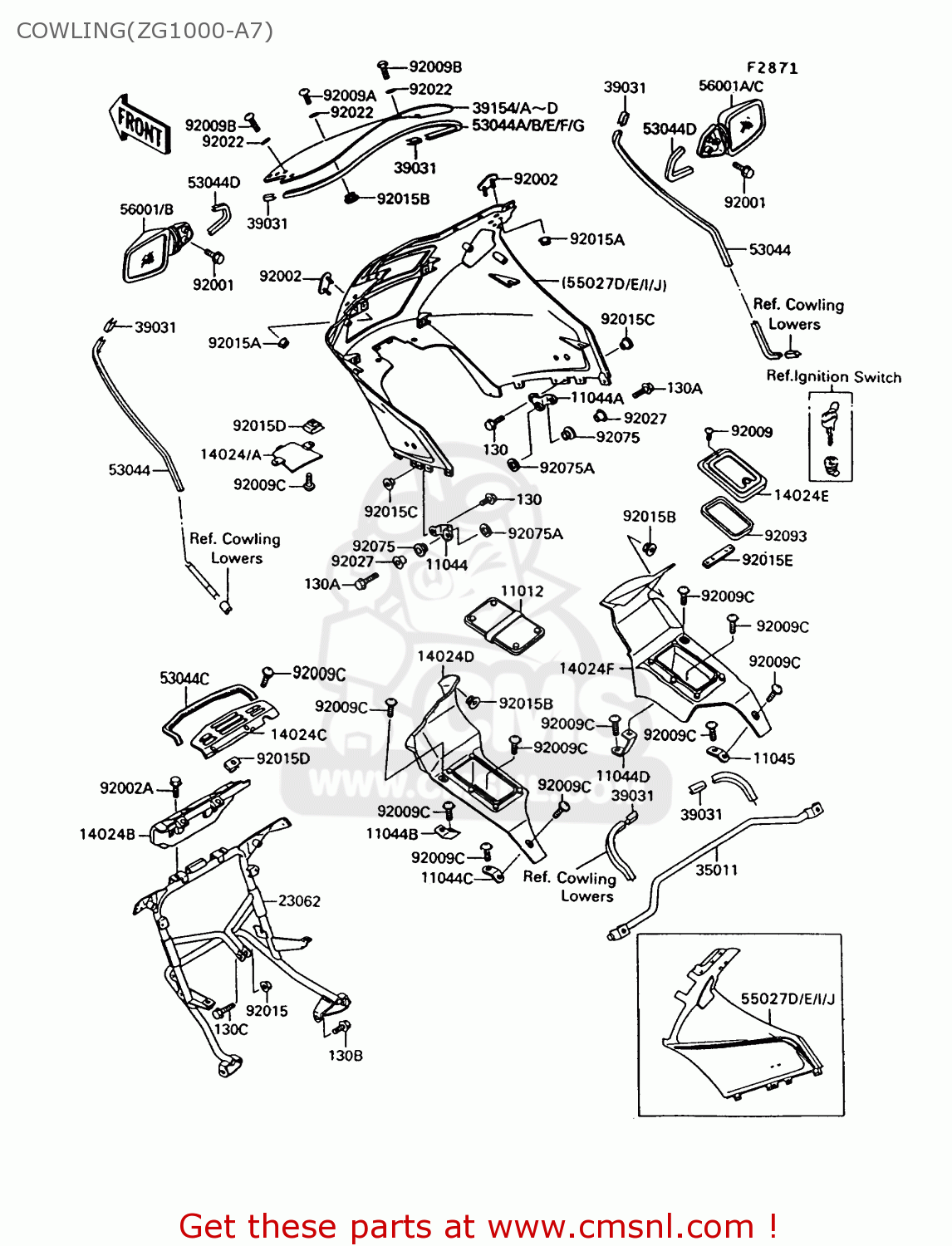 COWLING(ZG1000-A7) ZG1000A7 1000GTR 1992 EUROPE UK FR AR FG ST