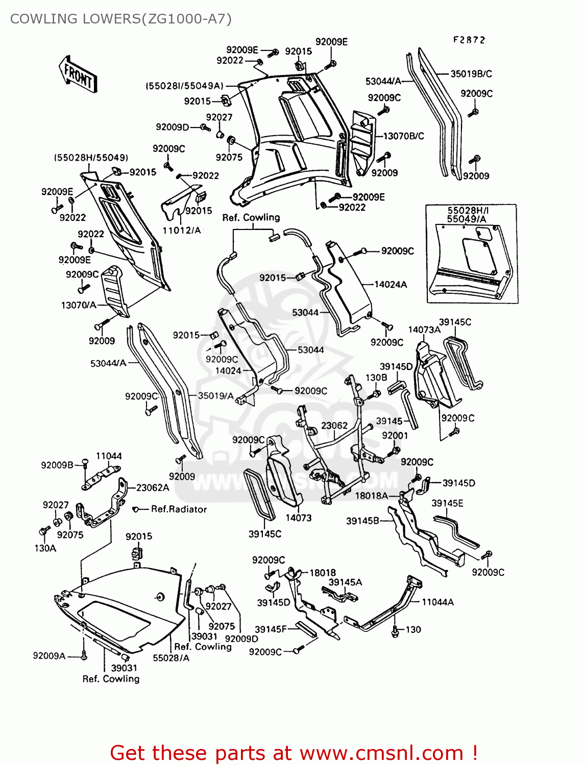 COWLING LOWERS(ZG1000-A7) ZG1000A7 1000GTR 1992 EUROPE UK FR AR FG ST