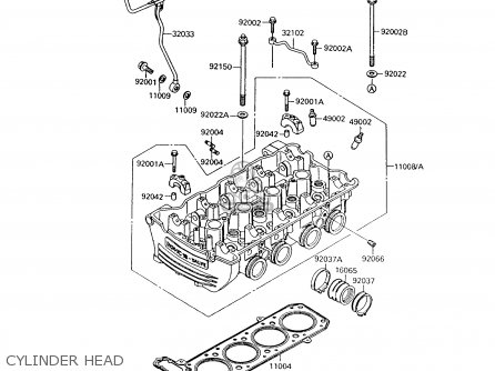 CYLINDER HEAD - ZG1000A7 1000GTR 1992 EUROPE UK FR AR FG ST