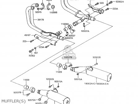 MUFFLER(S) - ZG1000A7 1000GTR 1992 EUROPE UK FR AR FG ST