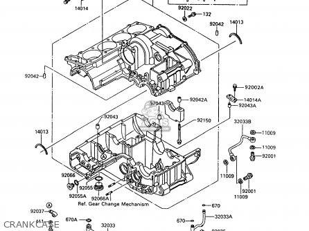CRANKCASE - ZG1000A7 1000GTR 1992 EUROPE UK FR AR FG ST