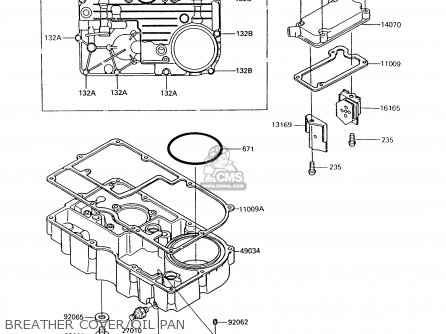 BREATHER COVER/OIL PAN - ZG1000A7 1000GTR 1992 EUROPE UK FR AR FG ST