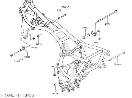FRAME FITTINGS - ZG1000A7 1000GTR 1992 EUROPE UK FR AR FG ST