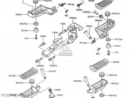 FOOTRESTS - ZG1000A7 1000GTR 1992 EUROPE UK FR AR FG ST