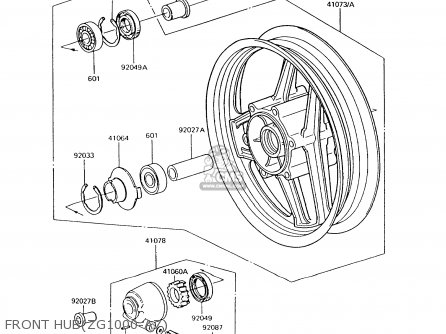 FRONT HUB(ZG1000-A7) - ZG1000A7 1000GTR 1992 EUROPE UK FR AR FG ST