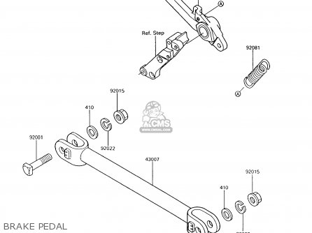 BRAKE PEDAL - ZG1000A7 1000GTR 1992 EUROPE UK FR AR FG ST
