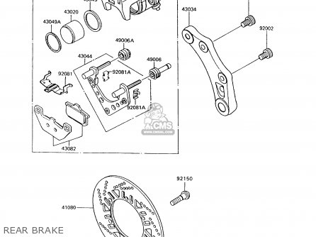 REAR BRAKE - ZG1000A7 1000GTR 1992 EUROPE UK FR AR FG ST