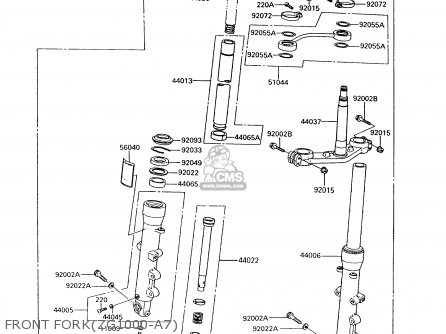 FRONT FORK(ZG1000-A7) - ZG1000A7 1000GTR 1992 EUROPE UK FR AR FG ST