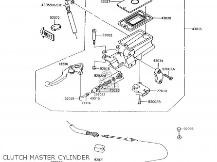 CLUTCH MASTER CYLINDER - ZG1000A7 1000GTR 1992 EUROPE UK FR AR FG ST