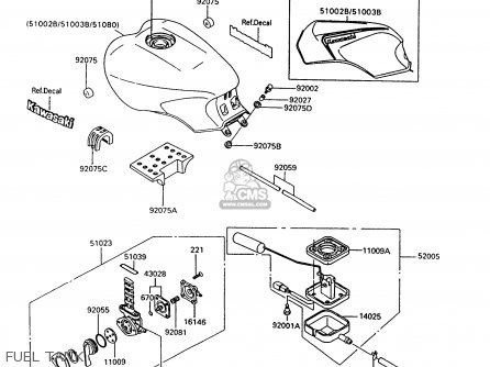 FUEL TANK - ZG1000A7 1000GTR 1992 EUROPE UK FR AR FG ST