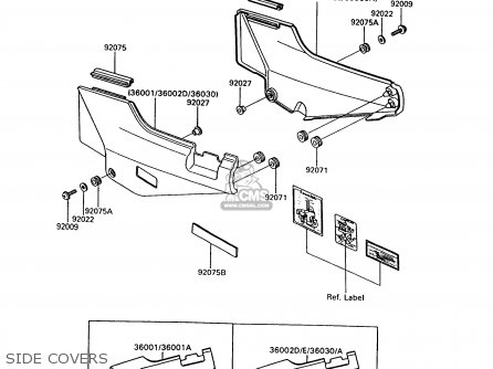 SIDE COVERS - ZG1000A7 1000GTR 1992 EUROPE UK FR AR FG ST