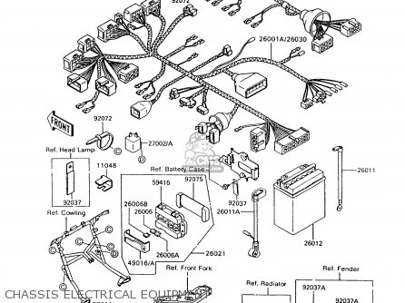 CHASSIS ELECTRICAL EQUIPMENT - ZG1000A7 1000GTR 1992 EUROPE UK FR AR FG ST