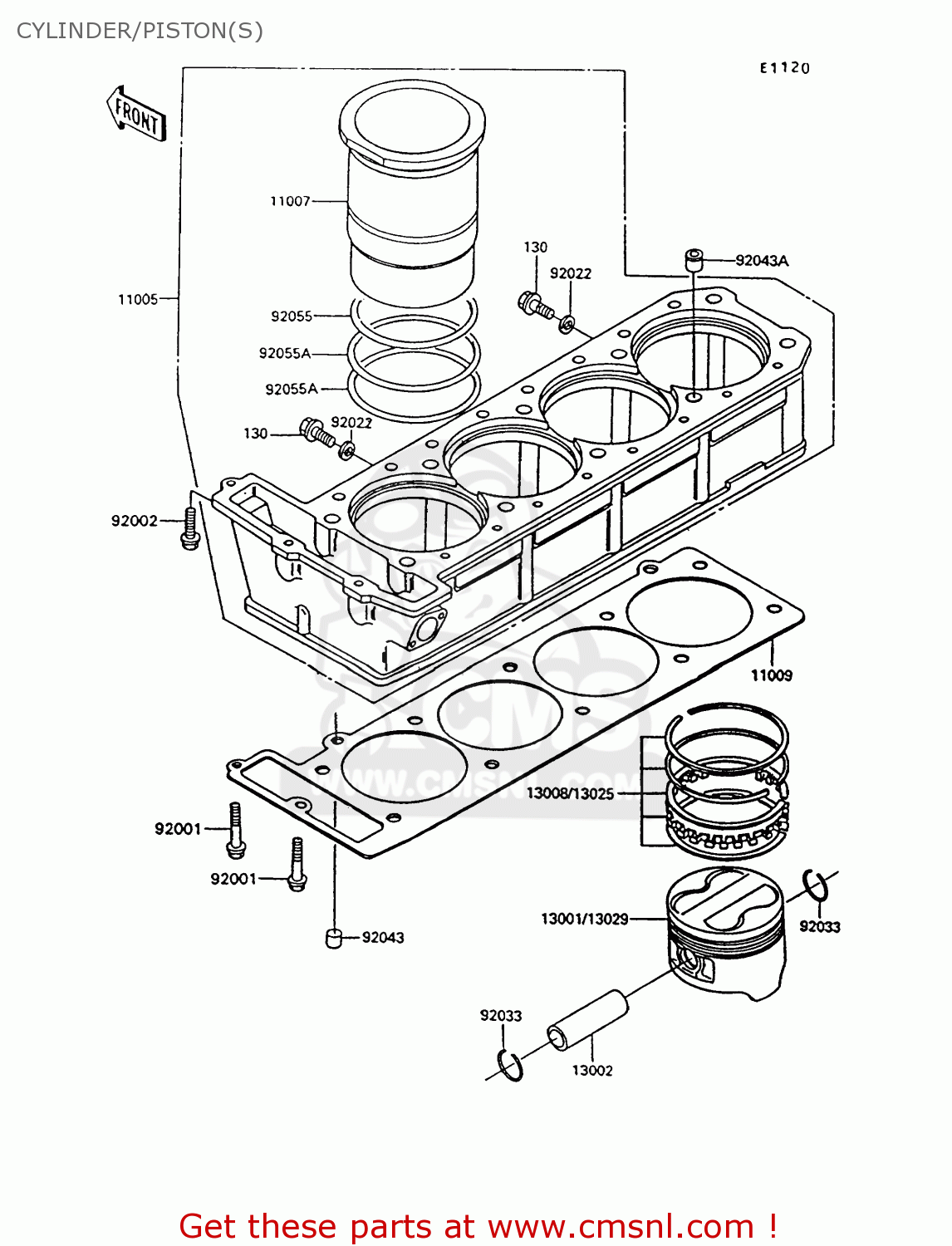 CYLINDER/PISTON(S) ZG1000A7 CONCOURS 1992 USA CALIFORNIA CANADA