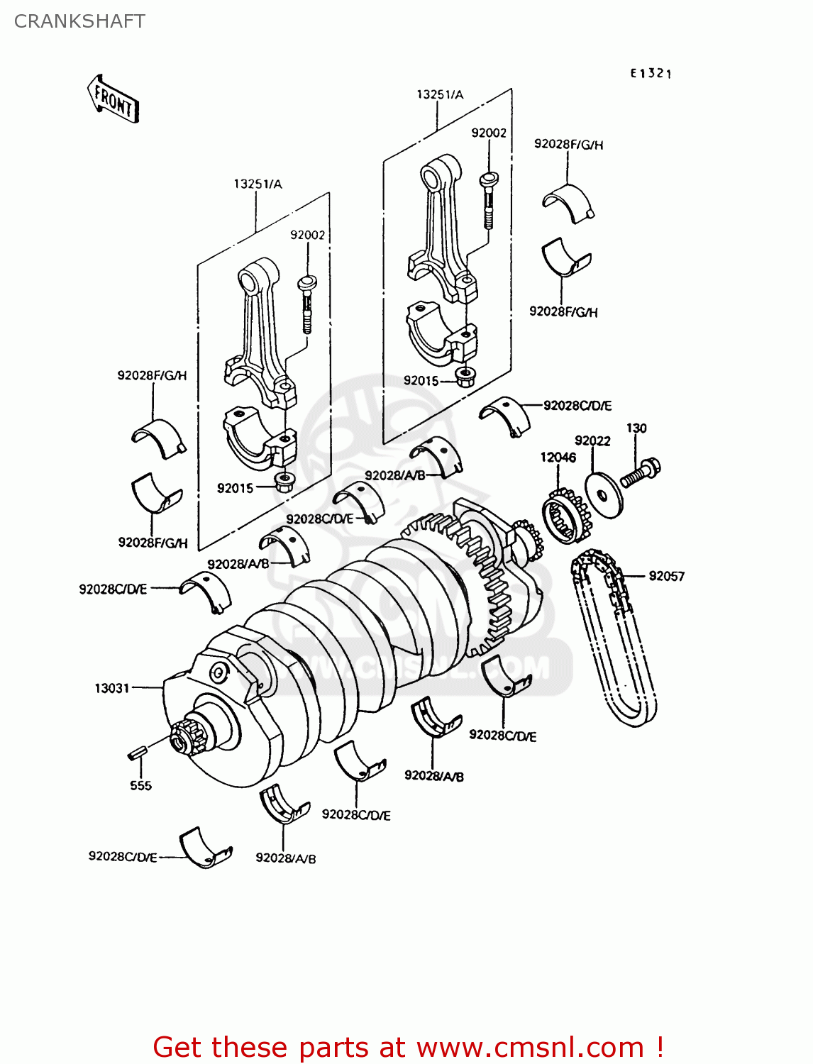 CRANKSHAFT ZG1000A7 CONCOURS 1992 USA CALIFORNIA CANADA