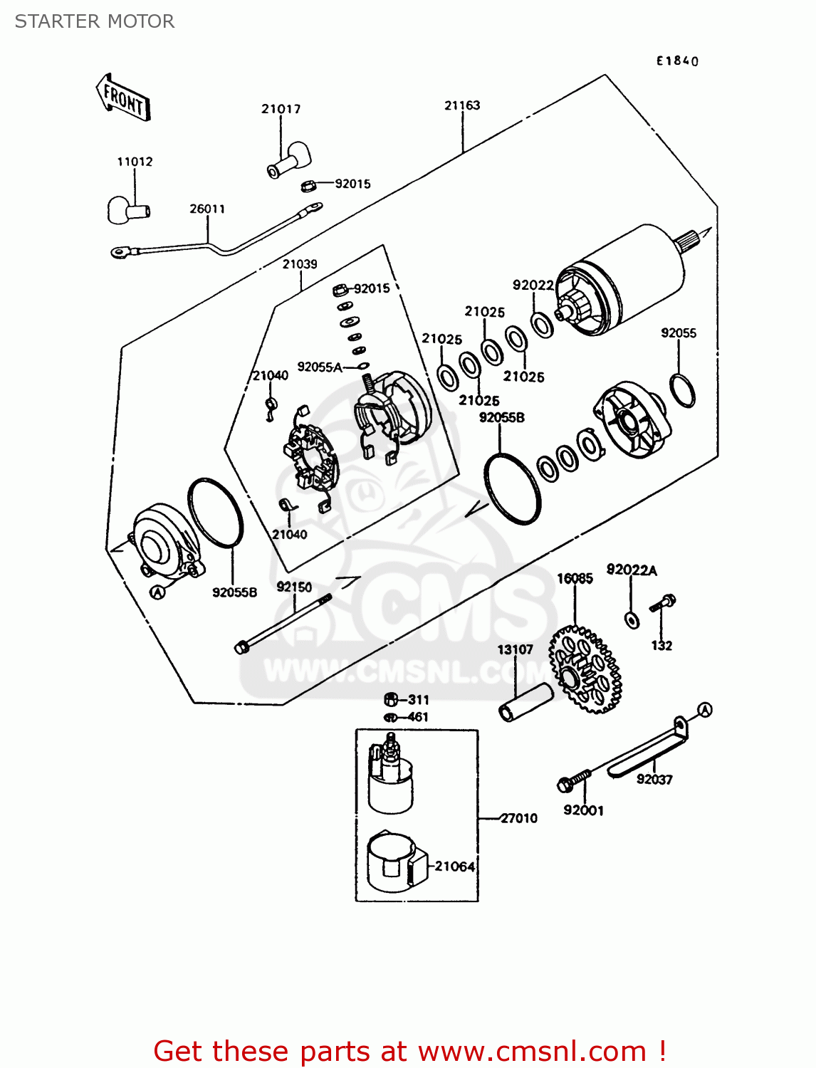 STARTER MOTOR ZG1000A7 CONCOURS 1992 USA CALIFORNIA CANADA