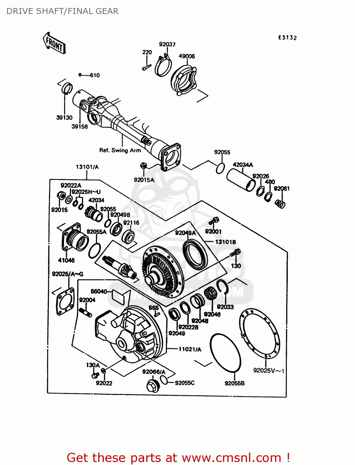 DRIVE SHAFT/FINAL GEAR ZG1000A7 CONCOURS 1992 USA CALIFORNIA CANADA