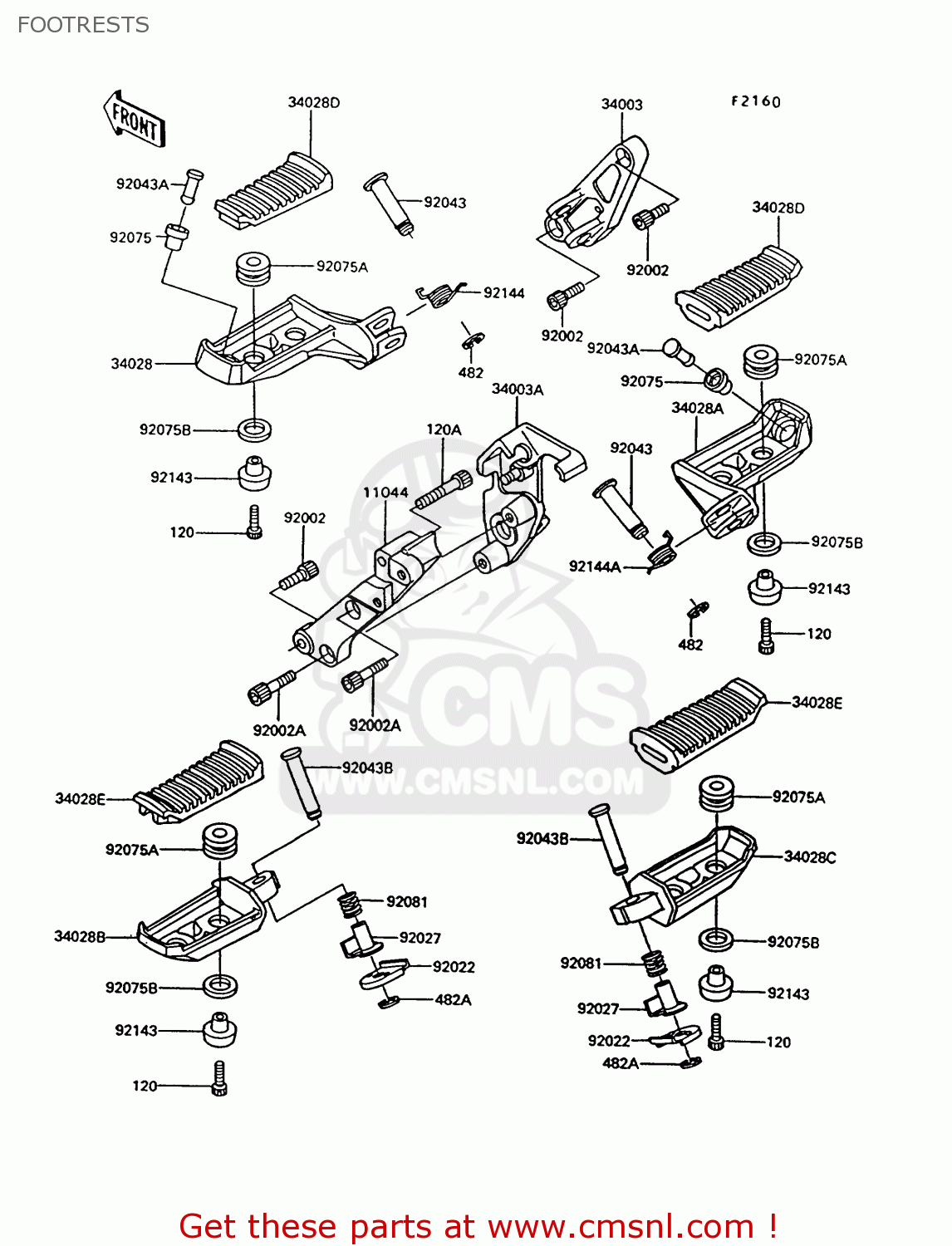 FOOTRESTS ZG1000A7 CONCOURS 1992 USA CALIFORNIA CANADA
