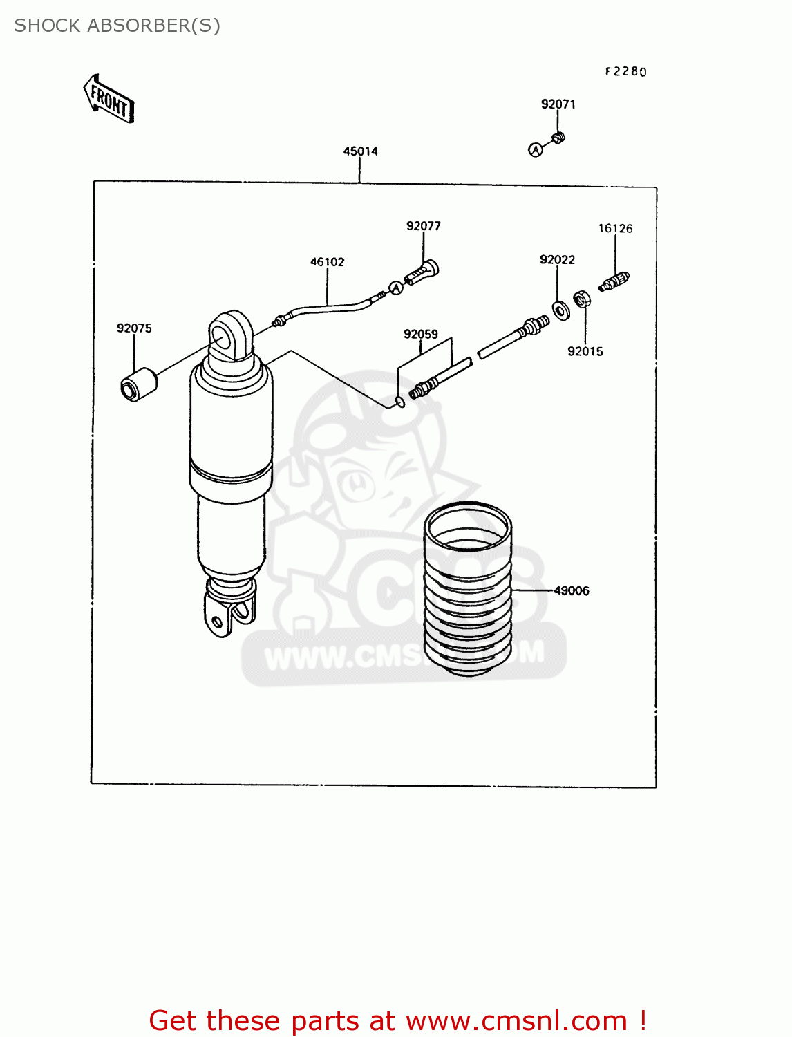 SHOCK ABSORBER(S) ZG1000A7 CONCOURS 1992 USA CALIFORNIA CANADA
