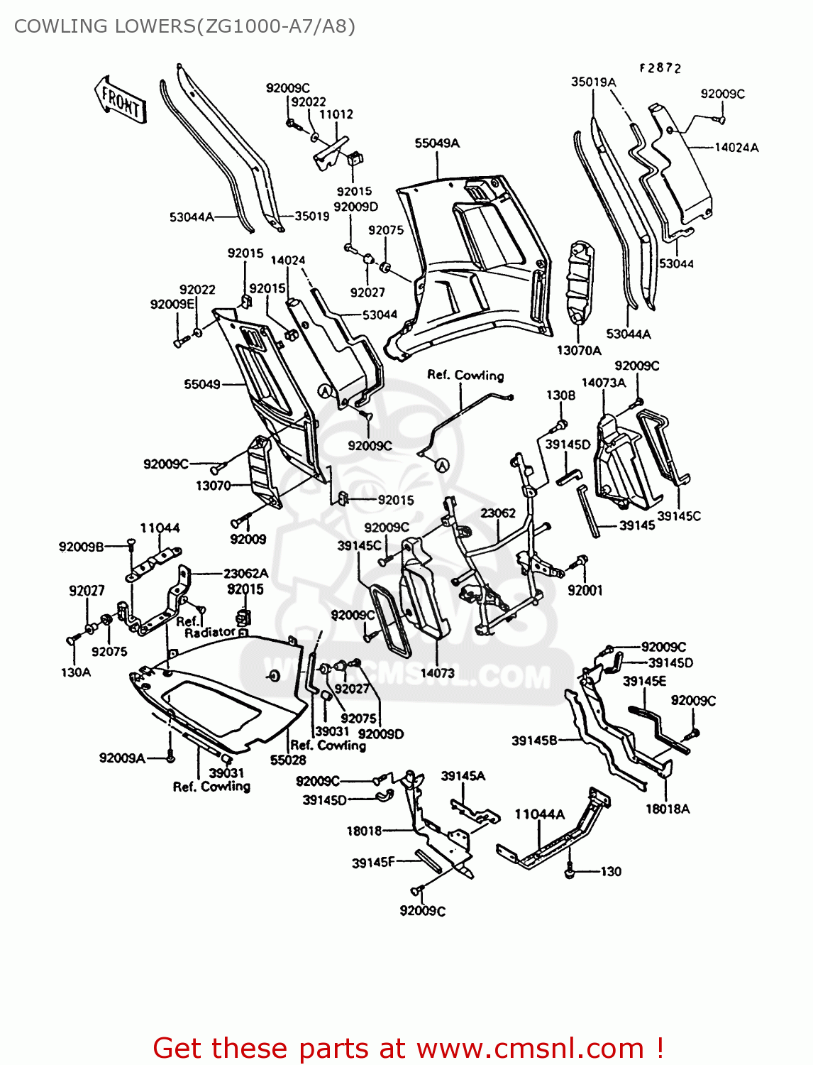 COWLING LOWERS(ZG1000-A7/A8) ZG1000A7 CONCOURS 1992 USA CALIFORNIA CANADA