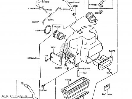 AIR CLEANER - ZG1000A7 CONCOURS 1992 USA CALIFORNIA CANADA