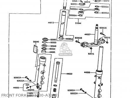 FRONT FORK(ZG1000-A7/A8) - ZG1000A7 CONCOURS 1992 USA CALIFORNIA CANADA
