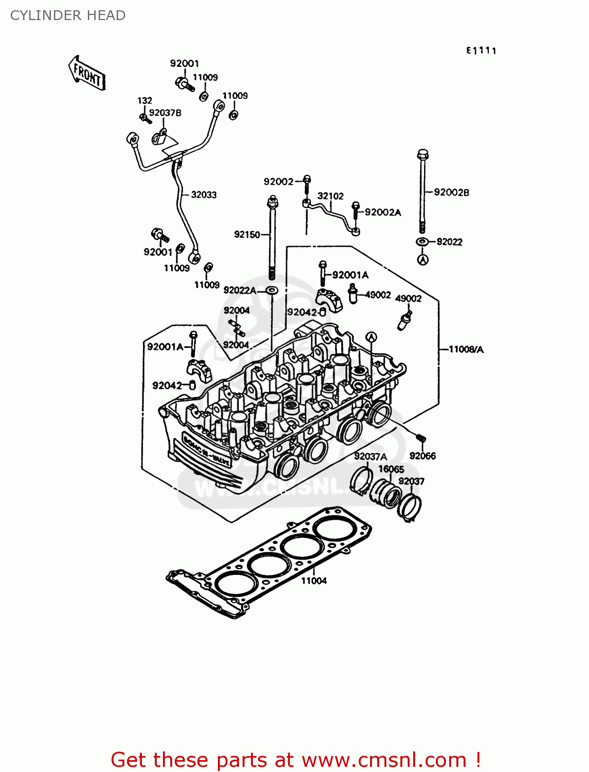 CYLINDER HEAD ZG1000A8 CONCOURS 1993 USA CALIFORNIA CANADA