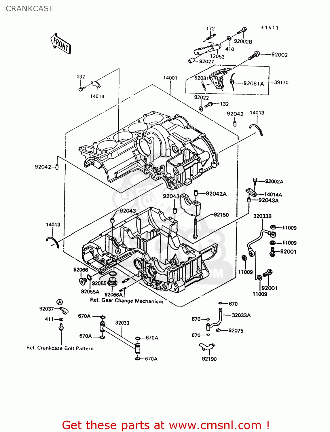 CRANKCASE ZG1000A8 CONCOURS 1993 USA CALIFORNIA CANADA