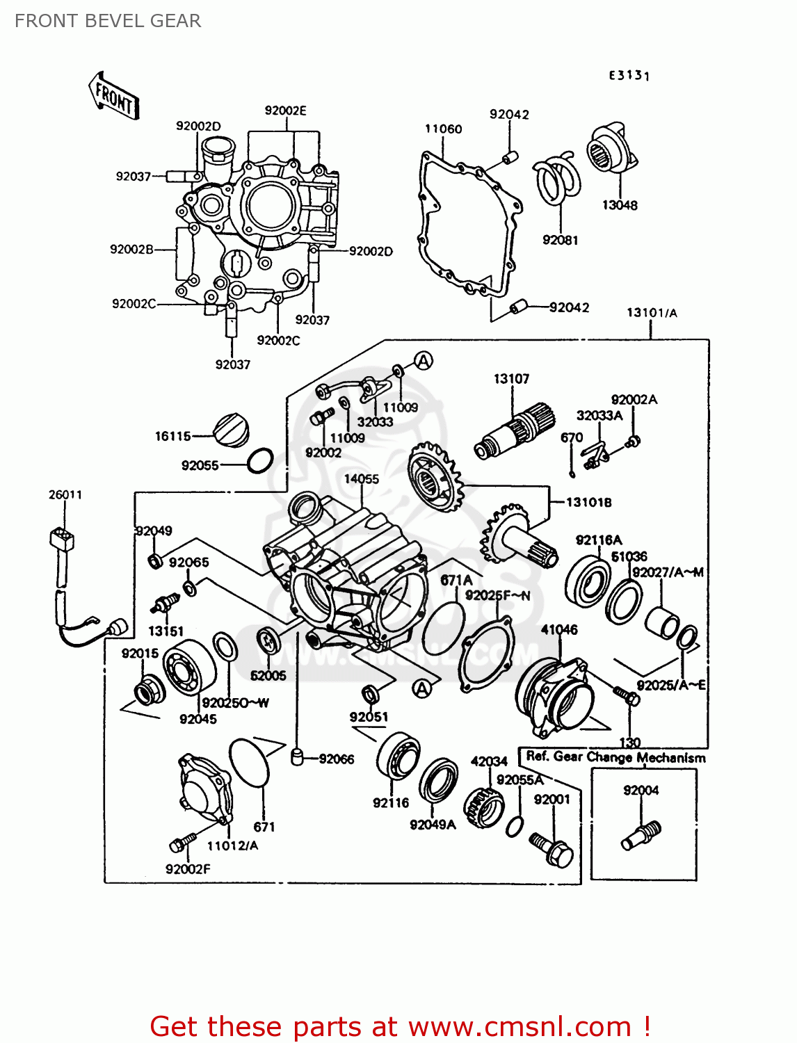 FRONT BEVEL GEAR ZG1000A8 CONCOURS 1993 USA CALIFORNIA CANADA