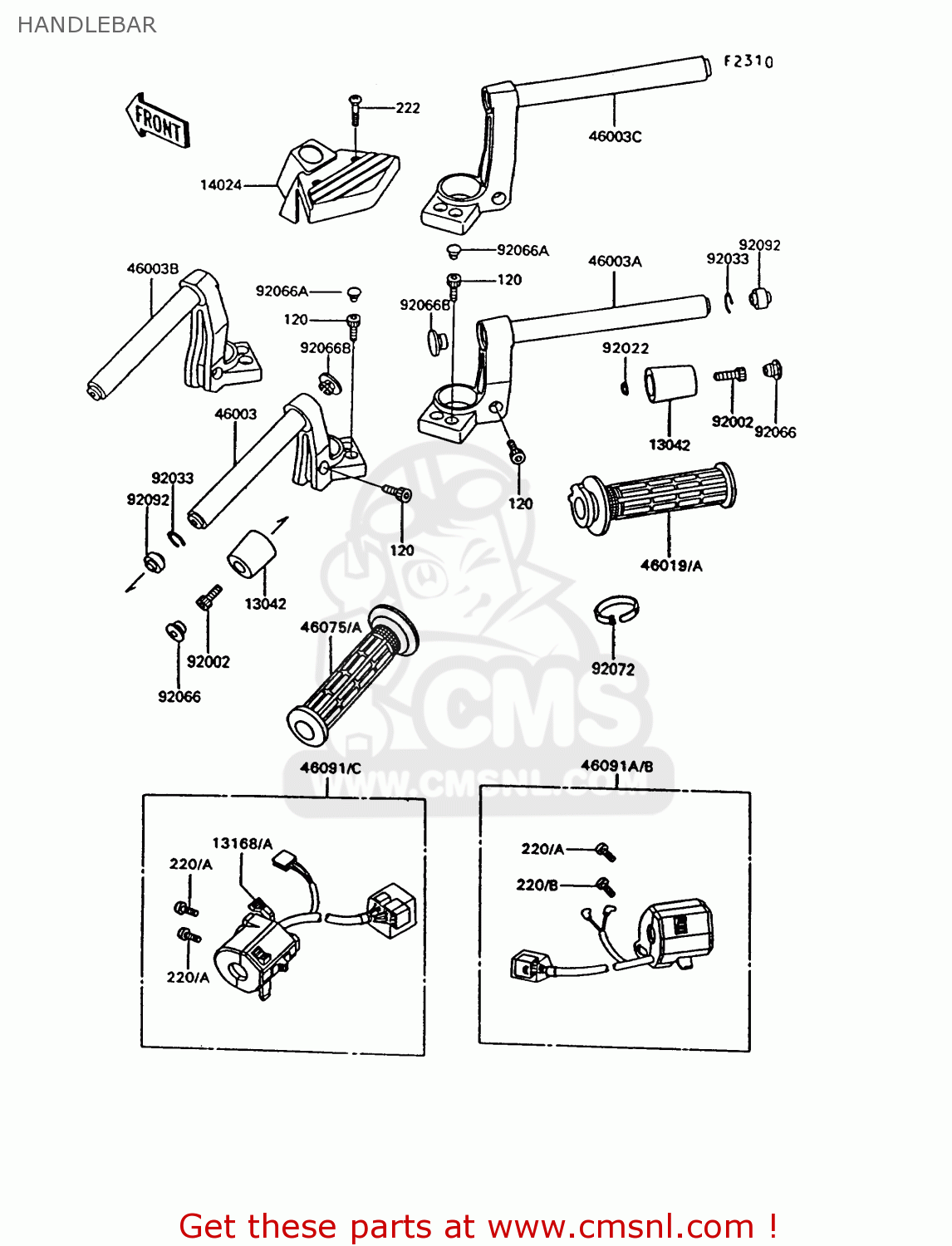 HANDLEBAR ZG1000A8 CONCOURS 1993 USA CALIFORNIA CANADA