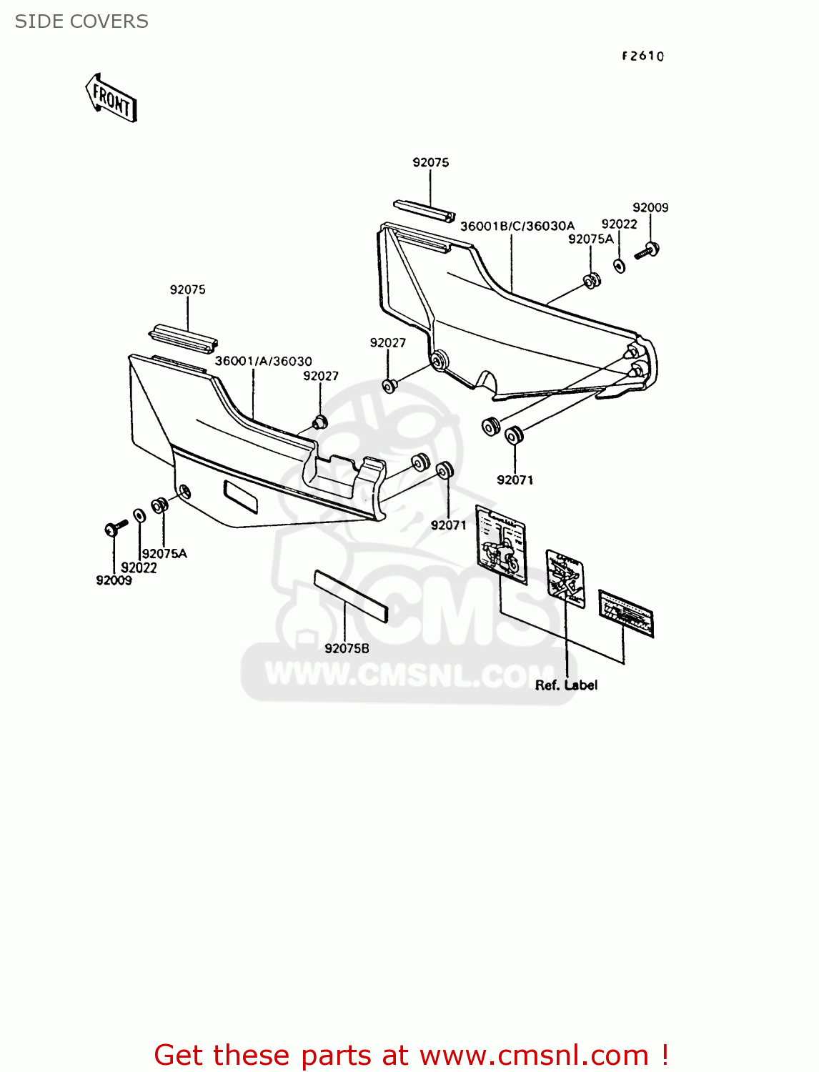 SIDE COVERS ZG1000A8 CONCOURS 1993 USA CALIFORNIA CANADA