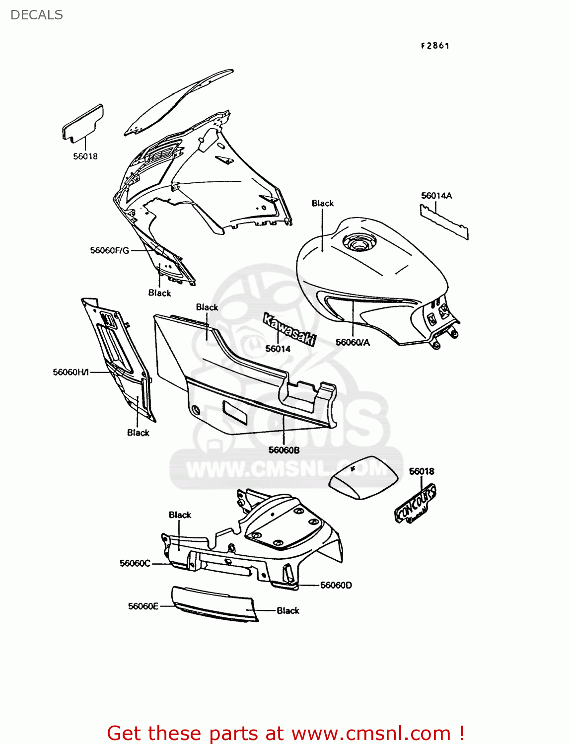 DECALS ZG1000A8 CONCOURS 1993 USA CALIFORNIA CANADA