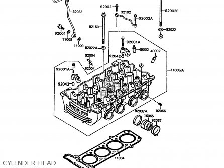 CYLINDER HEAD - ZG1000A8 CONCOURS 1993 USA CALIFORNIA CANADA