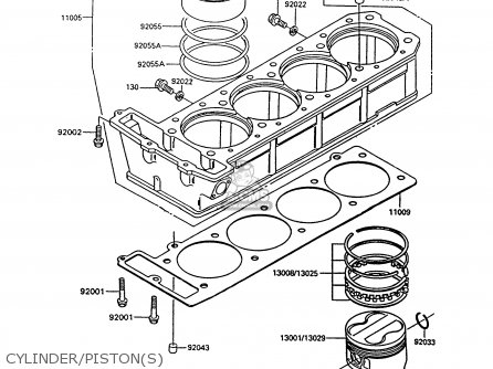 CYLINDER/PISTON(S) - ZG1000A8 CONCOURS 1993 USA CALIFORNIA CANADA