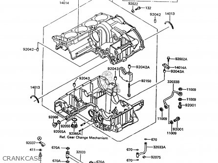 CRANKCASE - ZG1000A8 CONCOURS 1993 USA CALIFORNIA CANADA