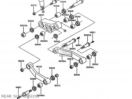 REAR SUSPENSION - ZG1000A8 CONCOURS 1993 USA CALIFORNIA CANADA