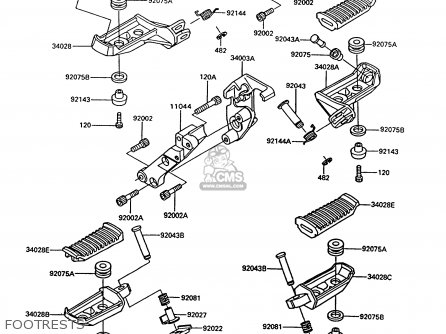 FOOTRESTS - ZG1000A8 CONCOURS 1993 USA CALIFORNIA CANADA