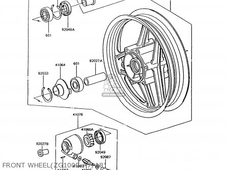 FRONT WHEEL(ZG1000-A7/A8) - ZG1000A8 CONCOURS 1993 USA CALIFORNIA CANADA