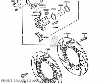 FRONT BRAKE(ZG1000-A7/A8) - ZG1000A8 CONCOURS 1993 USA CALIFORNIA CANADA