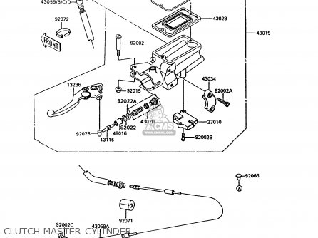 CLUTCH MASTER CYLINDER - ZG1000A8 CONCOURS 1993 USA CALIFORNIA CANADA
