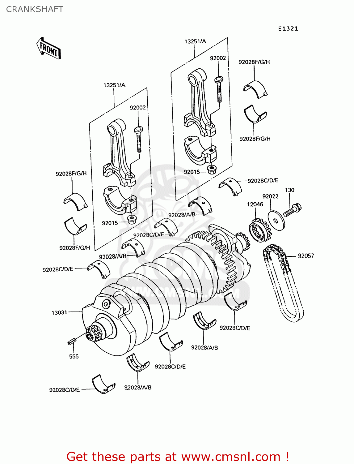 CRANKSHAFT ZG1000A9 1000GTR 1994 UNITED KINGDOM FR NL AR FG NR SD ST