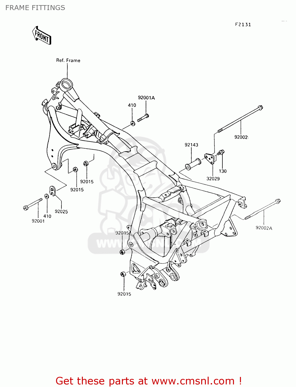 FRAME FITTINGS ZG1000A9 1000GTR 1994 UNITED KINGDOM FR NL AR FG NR SD ST