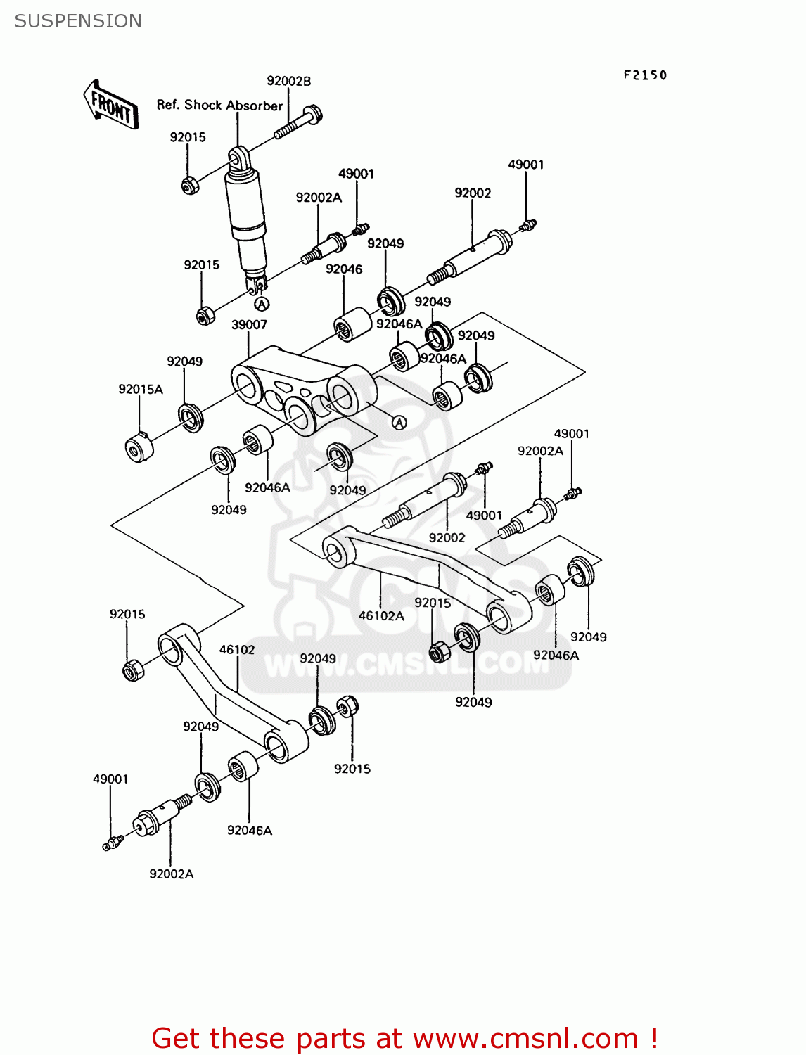 SUSPENSION ZG1000A9 1000GTR 1994 UNITED KINGDOM FR NL AR FG NR SD ST