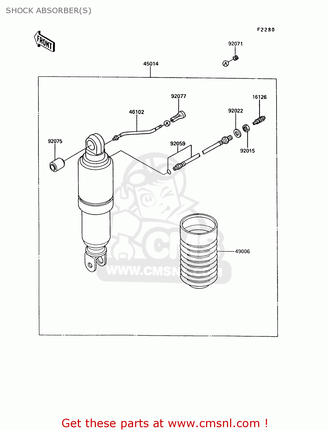 SHOCK ABSORBER(S) ZG1000A9 1000GTR 1994 UNITED KINGDOM FR NL AR FG NR SD ST