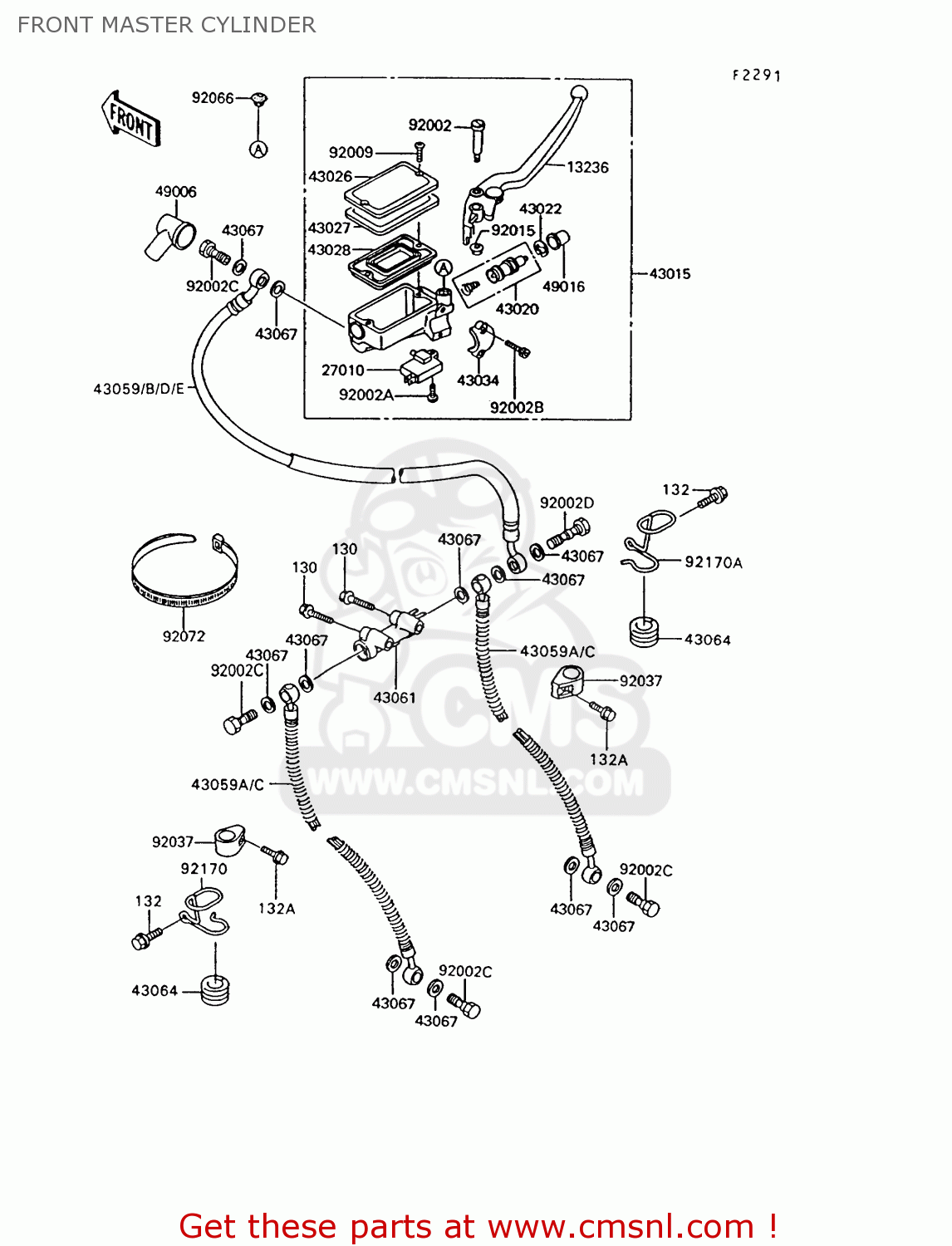 FRONT MASTER CYLINDER ZG1000A9 1000GTR 1994 UNITED KINGDOM FR NL AR FG NR SD ST