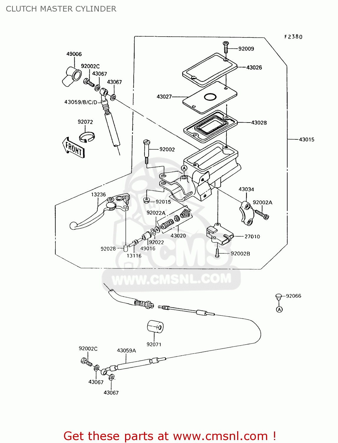CLUTCH MASTER CYLINDER ZG1000A9 1000GTR 1994 UNITED KINGDOM FR NL AR FG NR SD ST