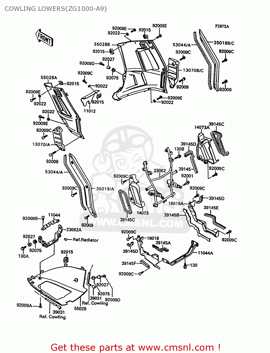 COWLING LOWERS(ZG1000-A9) ZG1000A9 1000GTR 1994 UNITED KINGDOM FR NL AR FG NR SD ST