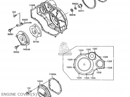 ENGINE COVER(S) - ZG1000A9 1000GTR 1994 UNITED KINGDOM FR NL AR FG NR SD ST