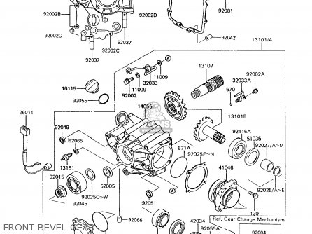 FRONT BEVEL GEAR - ZG1000A9 1000GTR 1994 UNITED KINGDOM FR NL AR FG NR SD ST