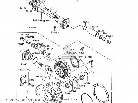 DRIVE SHAFT/FINAL GEAR - ZG1000A9 1000GTR 1994 UNITED KINGDOM FR NL AR FG NR SD ST